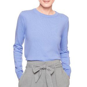 NWT Banana Republic Scalloped Blue Sweater
